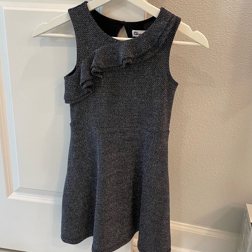 Black/Silver Threaded Girls Party Dress (6)